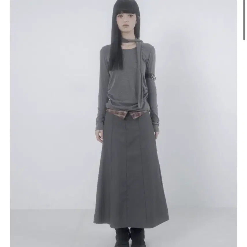 [BUNJANG] Wsc Archive Folded Check Maxi Skirt / Wsc archive Folded check maxi skirt 1
