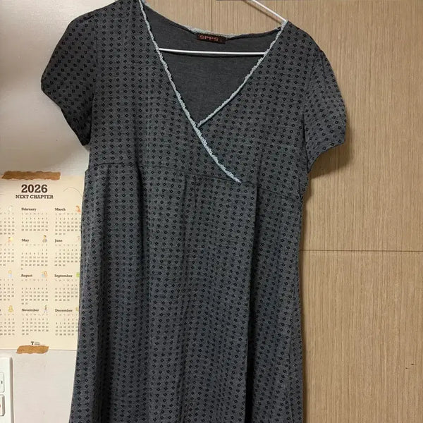 [BUNJANG] Vintage Lace Layered Short Sleeve T-Shirt / 빈티지 레이스 레이어드 반팔