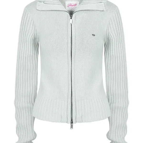 [BUNJANG] Faded Jade Turtleneck Wool Knit Zip-Up (Pale Mint) / 페일제이드 터틀넥 울 니트 집업 (페일 민트)