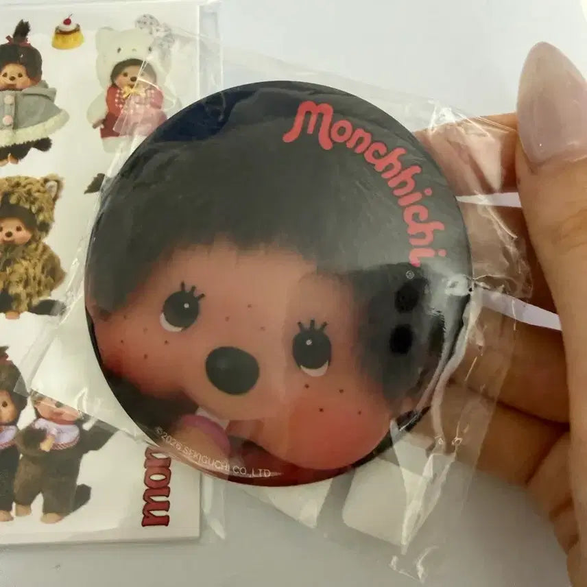 [BUNJANG] Illiyoon x Monchhichi Collaboration Monchhichi Hand Mirror & Sticker Set / 일리윤X몬치치 콜라보 몬치치 손거울, 스티커