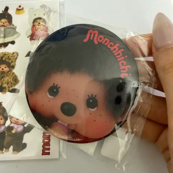 [BUNJANG] Illiyoon x Monchhichi Collaboration Monchhichi Hand Mirror & Sticker Set / 일리윤X몬치치 콜라보 몬치치 손거울, 스티커