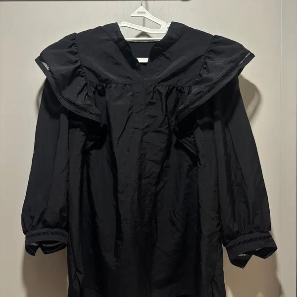 [BUNJANG] AtG Black Frill Blouse Size 85 / AtG 블랙 프릴 블라우스 85