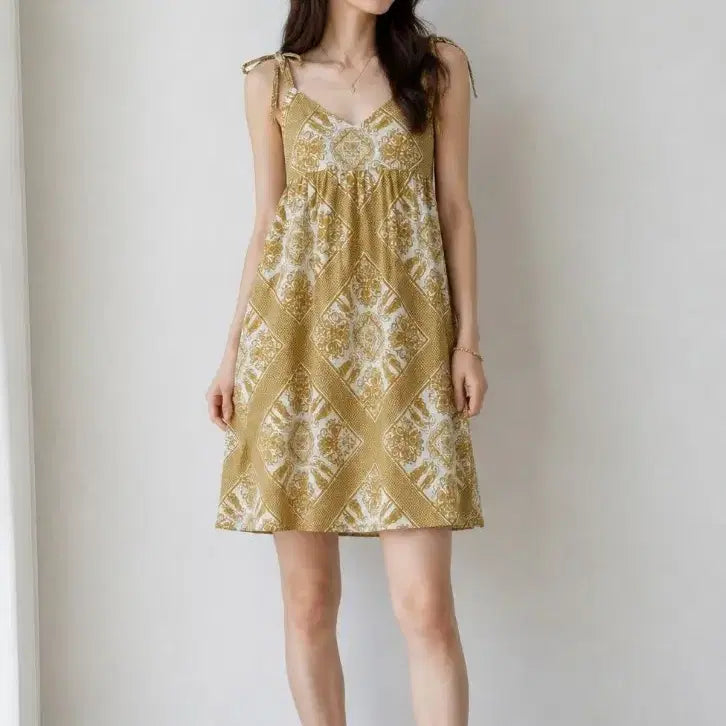[BUNJANG] TITICACA Indian Cotton Ethnic Strap Dress / [FREE] 티티카카(TITICACA) 인도 코튼 에스닉 끈나시 원피스