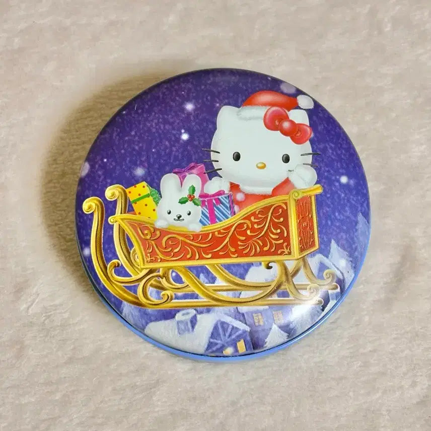 [BUNJANG] Vintage Sanrio Hello Kitty Cash Santa Sleigh Tin Case Storage / 고전 빈티지 산리오 헬로키티 캐시 산타 겨울 썰매 틴케이스 보관함