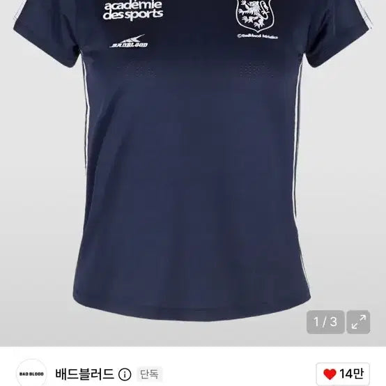 [BUNJANG] BADBLOOD ADS Vintage V-Neck Short Sleeve Slim Fit - Navy / 배드블러드 ADS 빈티지 브이넥 숏슬리브 슬림핏 - 네이비