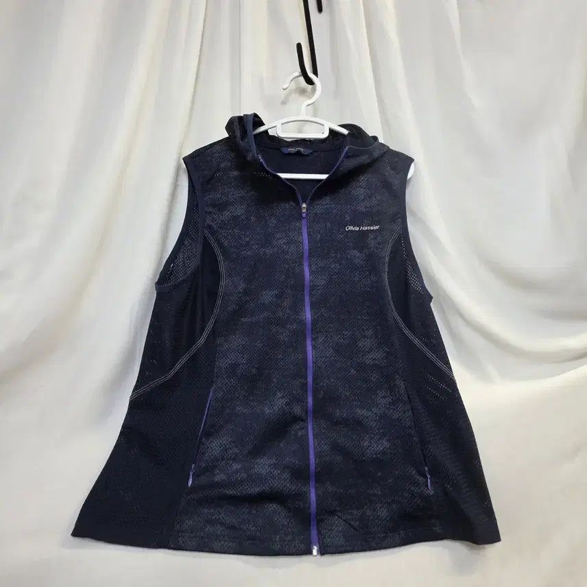 [BUNJANG] Olivia Hasler Women's Mesh Hood Vest Navy Size 100 / 올리비아하슬러 여성 메쉬후드 네이비조끼100