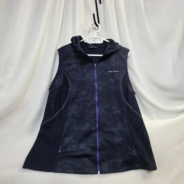 [BUNJANG] Olivia Hasler Women's Mesh Hood Vest Navy Size 100 / 올리비아하슬러 여성 메쉬후드 네이비조끼100
