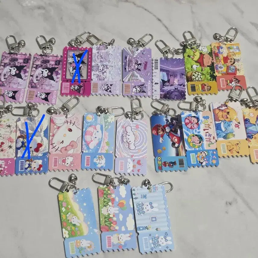 [BUNJANG] Sanrio Crayon Shin-chan Stitch Mario Acrylic Keyring / 산리오 짱구 스티치 마리오 아크릴 키링 (개당1500
