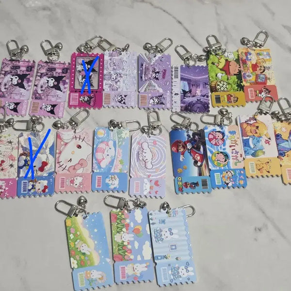 [BUNJANG] Sanrio Crayon Shin-chan Stitch Mario Acrylic Keyring / 산리오 짱구 스티치 마리오 아크릴 키링 (개당1500