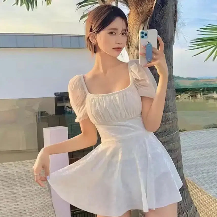 [BUNJANG] Velvet One-Piece Swimsuit - Size M / 벨벳 원피스 수영복 M