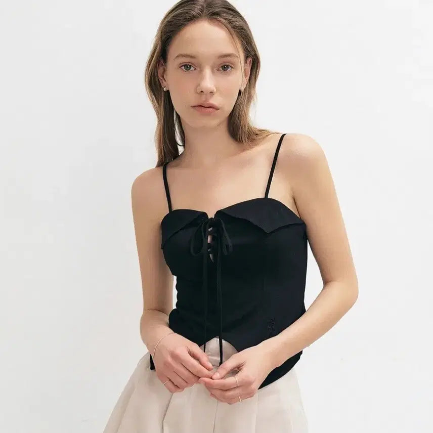 [BUNJANG] City Breeze Lace-Up Sleeveless Top S / [새상품]시티브리즈 레이스업 슬리브리스S