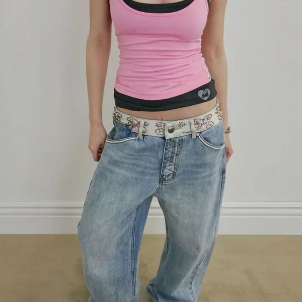 [BUNJANG] Sculptor Beaded Waist Denim Pants Mid Blue / 스컬프터 스컬프터 Beaded Waist Denim Pants Mid Blue