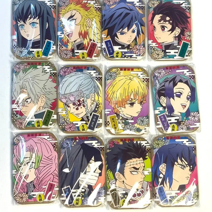[BUNJANG] Demon Slayer: Kimetsu no Yaiba Square Can Badge Set (Parts 1 & 3) / 귀멸의 칼날 사각 캔뱃지 1탄3탄 세트 일괄판매