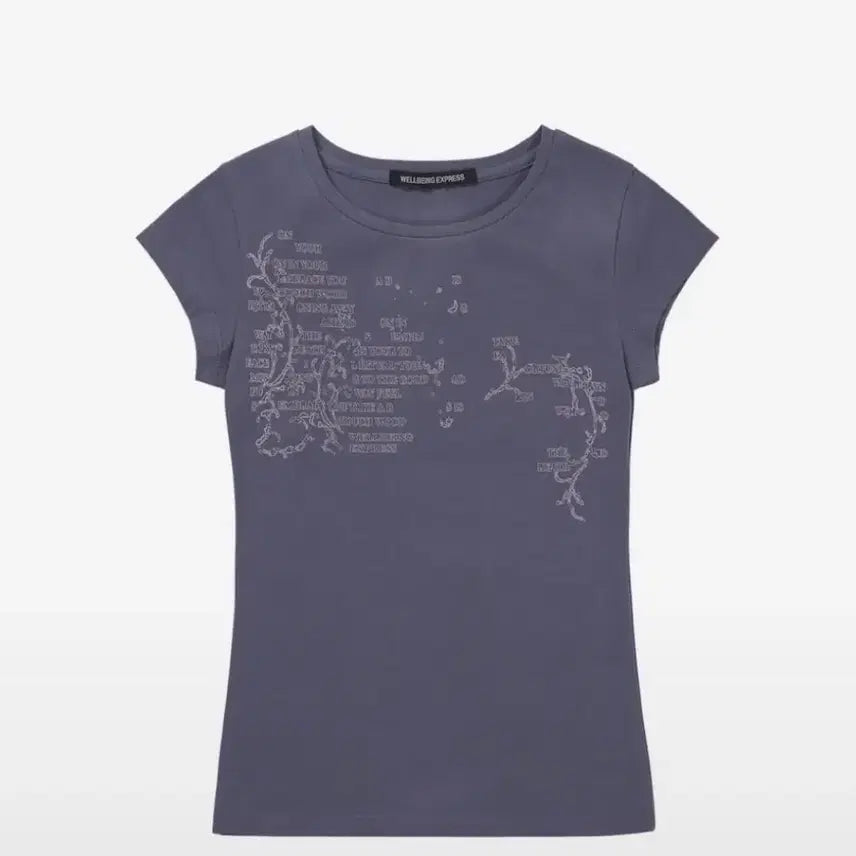 [BUNJANG] Wellbeing Express Message Vine Half Sleeve Shirt Blue L / 웰빙익스프레스 Message Vine Half Sleeve Blue L