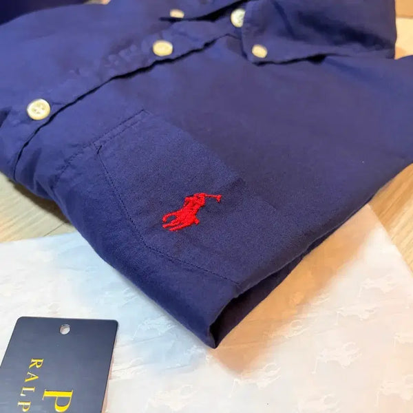 [BUNJANG] Polo Ralph Lauren Red Pony Pocket Classic Fit Shirt Deep Navy M (100) / 폴로 포켓 레드포니 셔츠 딥네이비컬러 클래식핏m(100)