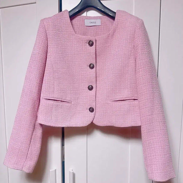 [BUNJANG] Twee Pink Tweed Jacket / Twee 트위 핑크 트위드 자켓