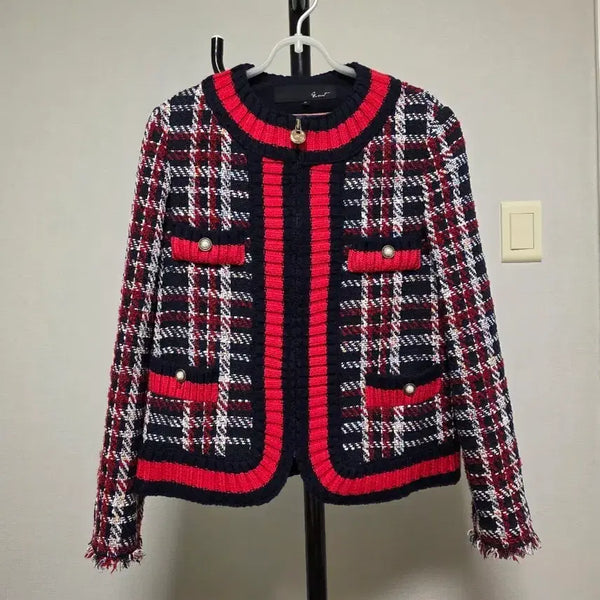 [BUNJANG] J.ESTINA Tweed Check Jacket (Size 55) / 지컷 트위드 체크 자켓 55