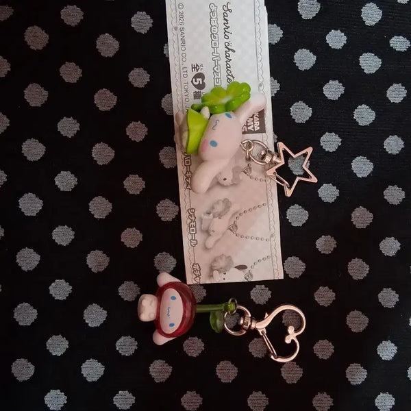 [BUNJANG] Sanrio Cinnamoroll Four-Leaf Clover & Cherry Gacha Keyring Bundle Set / 일괄가격 | 산리오 시나모롤 피규어 네잎클로버 사쿠란보 체리 메지루시 가챠 키링
