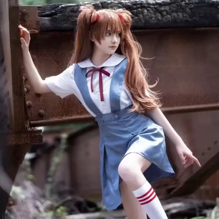 [BUNJANG] Evangelion Cosplay Set with Spear of Longinus and School Uniform (Size M) / 에반게리온 코스프레 세트 판매 롱기누스의 창 교복