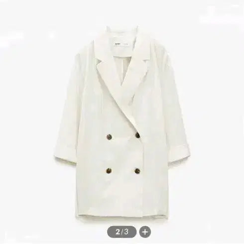 [BUNJANG] MIXXO Tailored Double 7/8 Sleeve Jacket Ivory / 미쏘 테일러드 더블 7부 자켓 아이보리