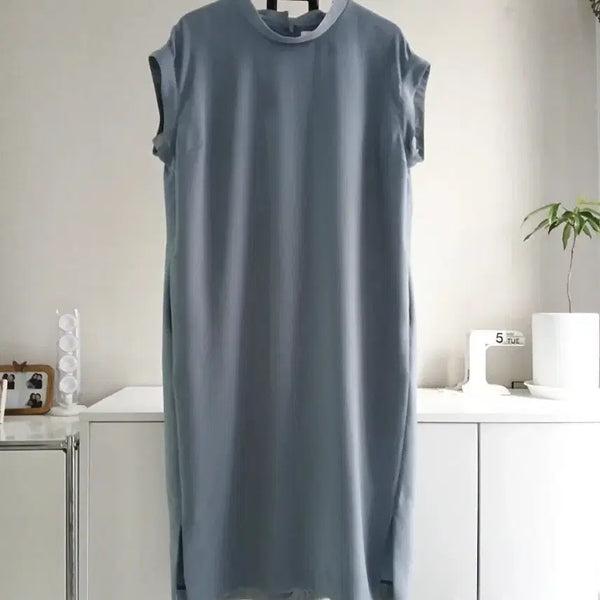 [BUNJANG] KUHO Blue Short-Sleeve Dress / 구호 블루 원피스