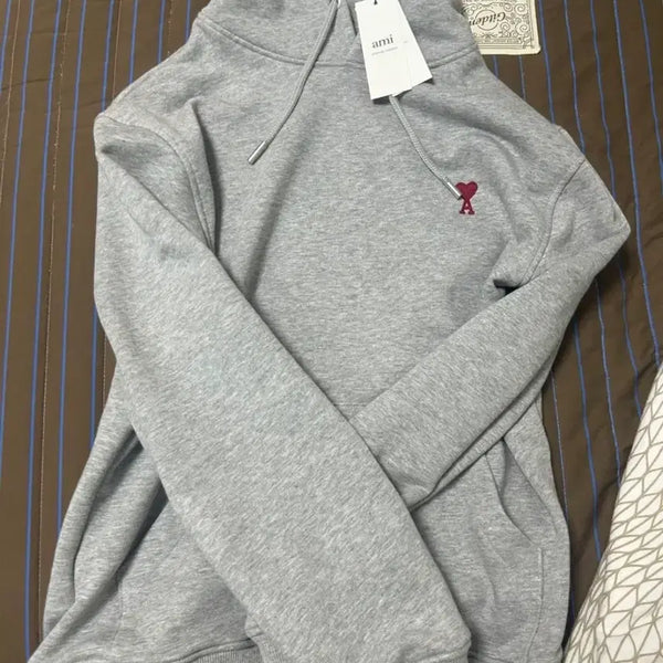 [BUNJANG] AMI Heart Logo Hoodie (Gray, Size S) / 아미 후드티s 급처합니다.
