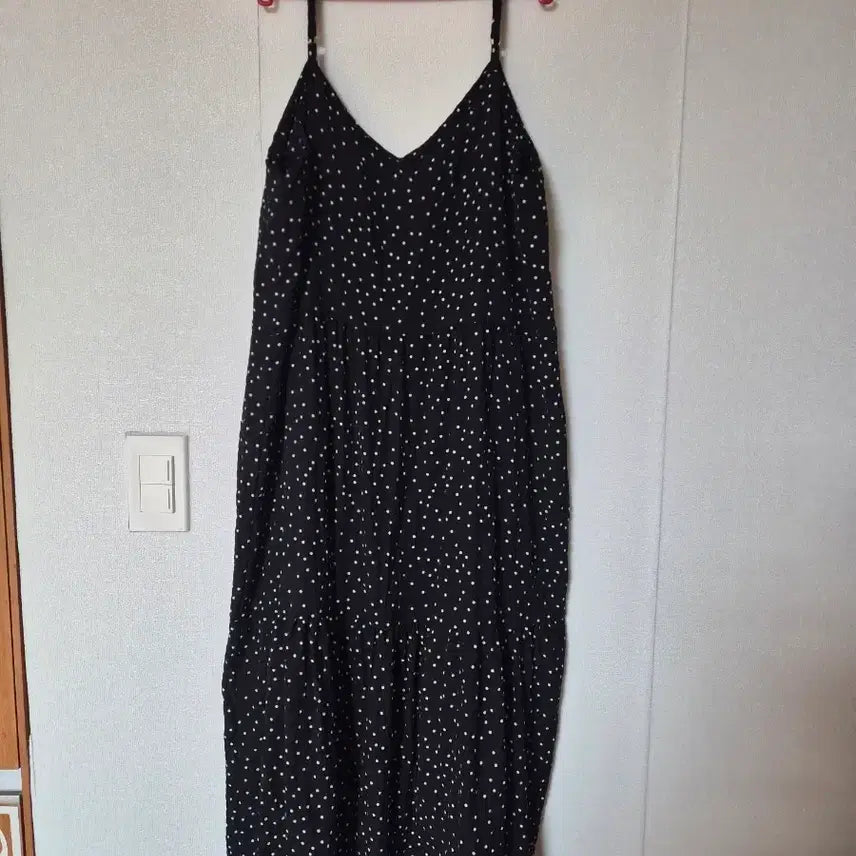 [BUNJANG] Black Dot Maxi Dress / 블랙 도트 맥시 원피스