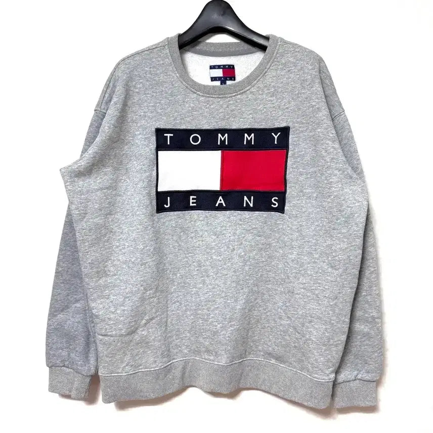 [BUNJANG] Tommy Hilfiger Big Logo Sweatshirt Oversized Grey L / [L,100]타미힐피거 빅로고 맨투맨 오버핏 그레이