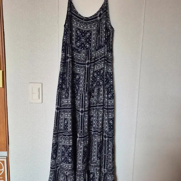 [BUNJANG] Patterned Sleeveless Long Dress / 패턴 나시 롱 원피스