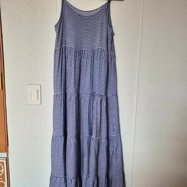 [BUNJANG] Check Pattern Long Dress / 체크 패턴 롱 원피스