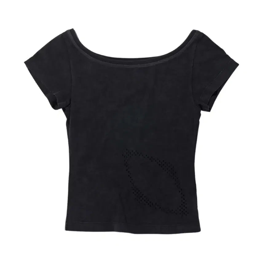 [BUNJANG] Mischief Bleached Wide Neck T-shirt Washed Black / 미스치프 블리치드 와이드 넥 티셔츠 워시드 블랙