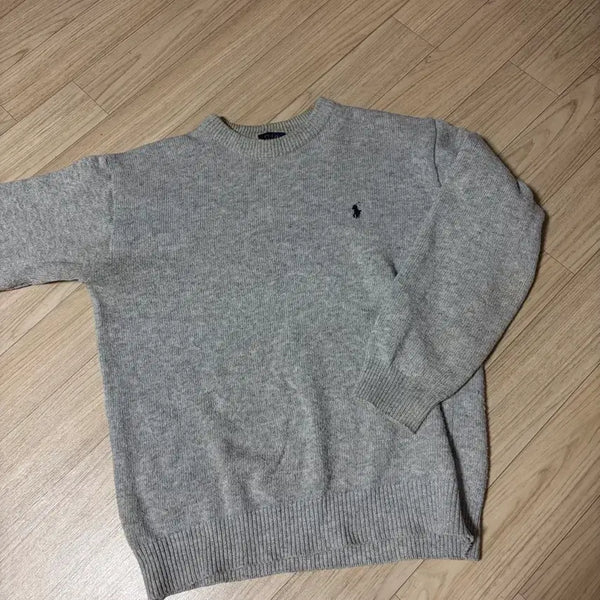 [BUNJANG] Polo Knit Sweater Grey (L) / 폴로 니트 그레이 (L)
