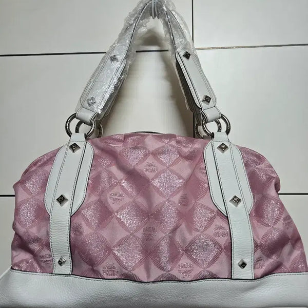 [BUNJANG] MCM Pink Jacquard Shoulder Tote Bag / MCM 핑크 토트백 엠씨엠가방 MCM 핑크백 갸루 희귀 대장