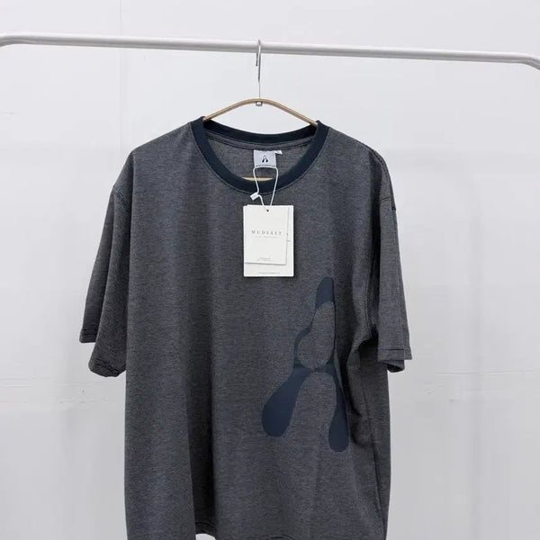 [BUNJANG] Mud Salt Cropped Stripe Short-Sleeve T-Shirt Navy / 머드솔트 크롭 스트라이프 반팔 티셔츠 네이비
