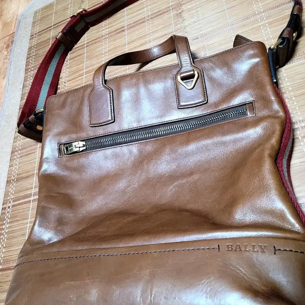 [BUNJANG] Bally Leather Crossbody Tote Bag / 발리 가죽 크로스.토트 백