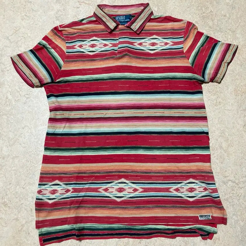 [BUNJANG] Polo Ralph Lauren 90s Native Pattern Short Sleeve Shirt L / 90년대 폴로 랄프로렌 NATIVE PATTERN 반팔 셔츠 L