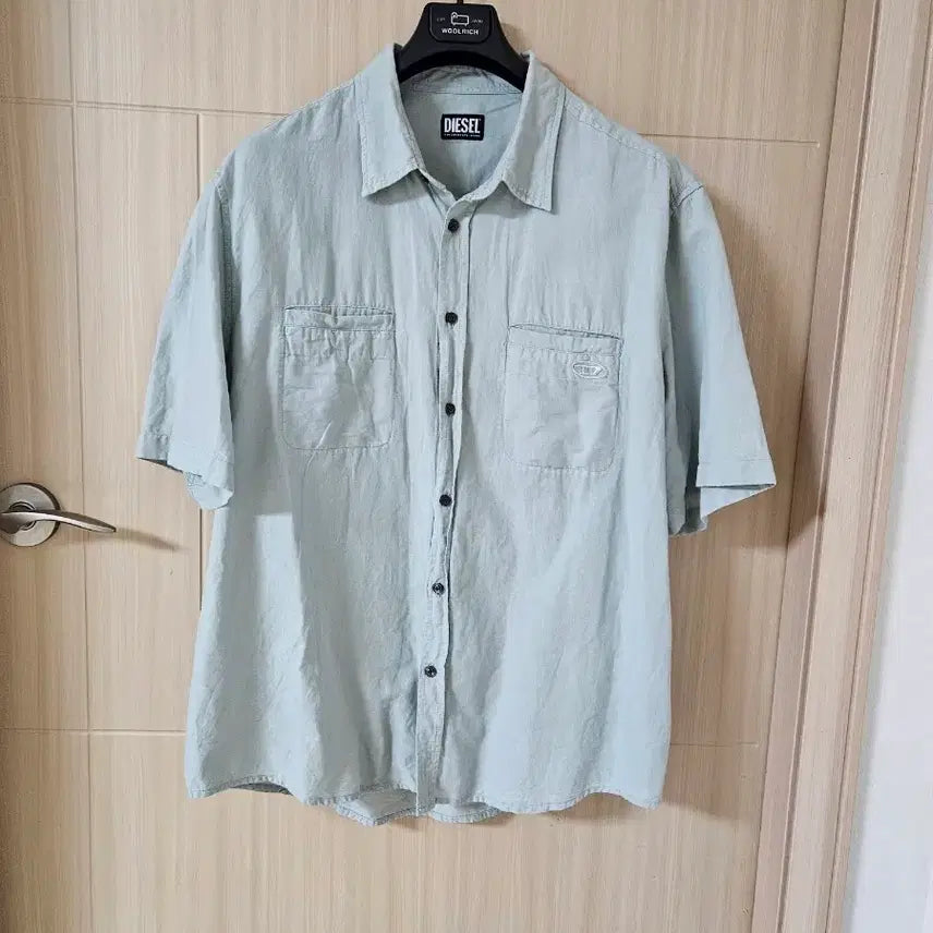 [BUNJANG] Diesel Cool Tone Linen Short Sleeve Shirt Size 52 / 디젤 쿨톤 리넨  반팔 셔츠52