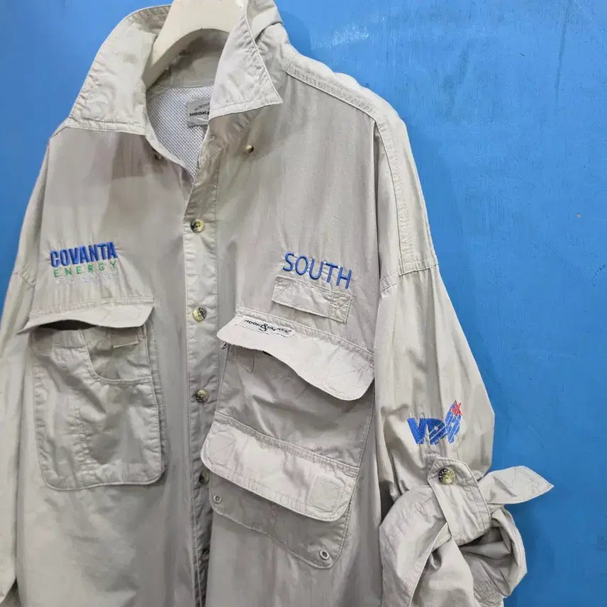 [BUNJANG] Hook & Tackle Fishing Utility Work Shirt Sand Beige / 후크&태클 피싱 유틸리티 낚시 워크셔츠
