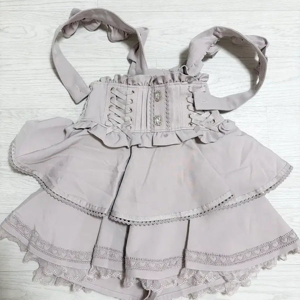 [BUNJANG] LIZLISA Pinafore Skirt - Jisaku Jirai Kei Dear My Love / 리즈리사 멜빵 스커트 / 양산형 지뢰계 디어마이러브