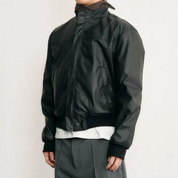 [BUNJANG] Rundy Urban Crop Wax Jacket Black / 런디 어반 크롭 왁스 자켓 블랙
