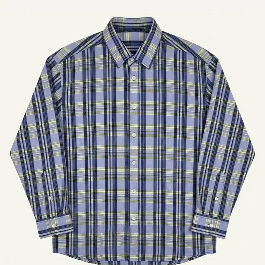 [BUNJANG] Summer Check Oversized Shirt - Blue / 여름 체크 오버핏 셔츠 블루