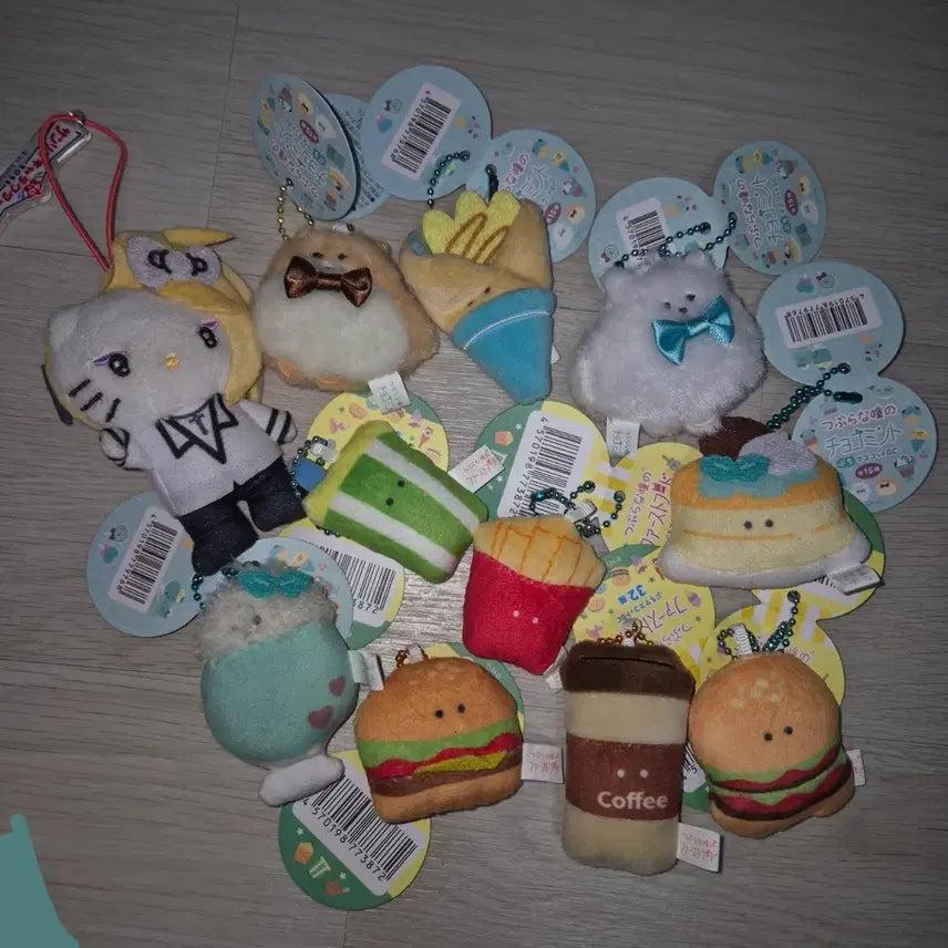 [BUNJANG] Puchi Mascot Keyring (Hello Kitty, Crepe Soda, Hamburger, Puppy, Crane, Jirai Kei) / 푸치 마스코트 키링 헬로키티 크레페 소다 햄버거 강아지 크레인 지뢰계 방꾸