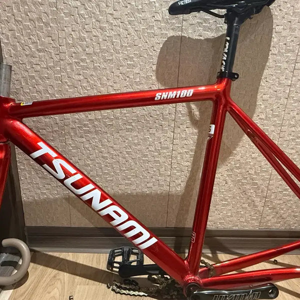 [BUNJANG] Tsunami Red Wine Frame Set (Includes Seatpost, Crankset) / 쓰나미 레드와인 프레임(인장,싯포,크랭크 포함