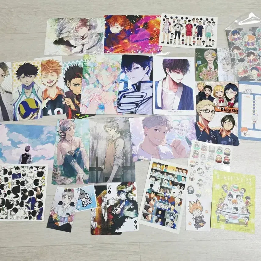 [BUNJANG] Haikyuu!! Unofficial Illustration Postcard & Sticker Set / 하이큐 비공식 일러스트 엽서, 스티커 세트