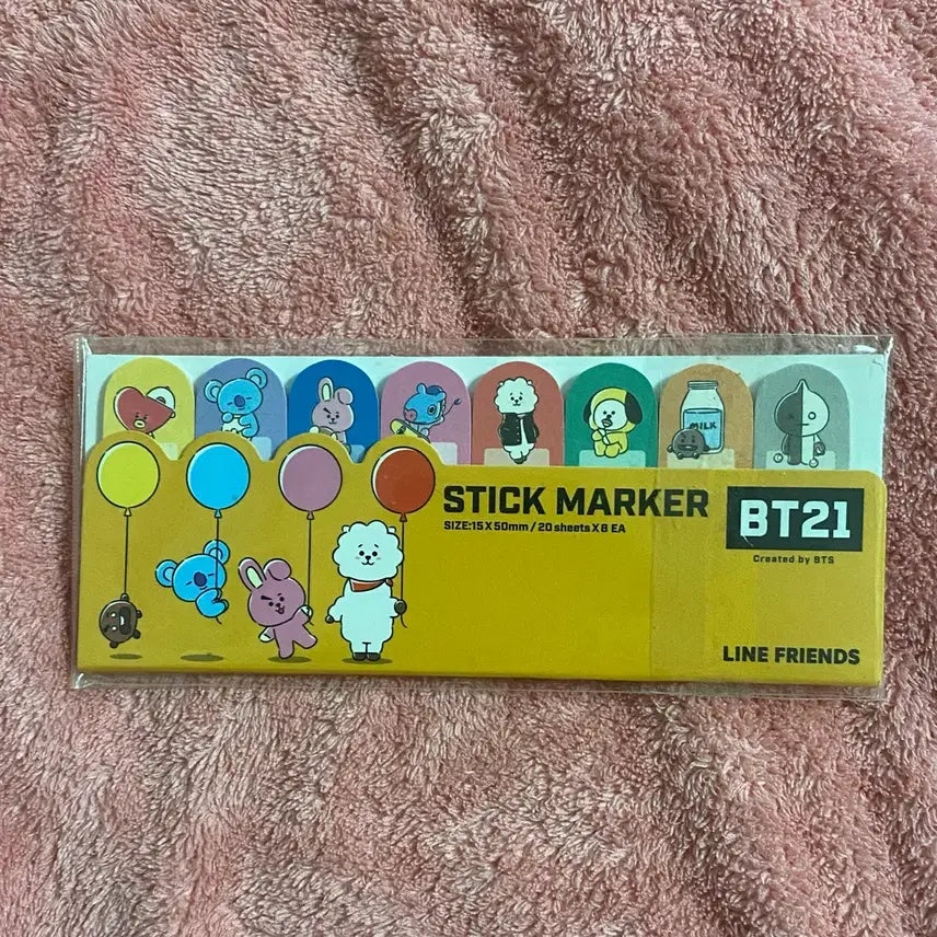 [BUNJANG] BT21 Character Sticker Markers & Post-it Notes / 방탄 BT21 스티커마커 포스트잇