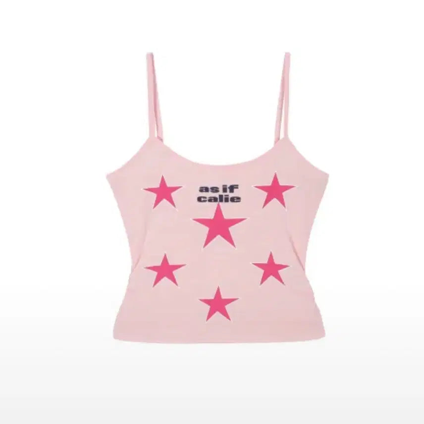 [BUNJANG] As If Candy Shirring Star Sleeveless Top Pink / 애즈이프캘리 셔링 스타 슬리브리스 탑 핑크