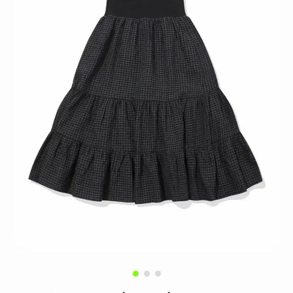 [BUNJANG] Wonder Visitor Check Pattern Long Skirt / 원더비지터 치마
