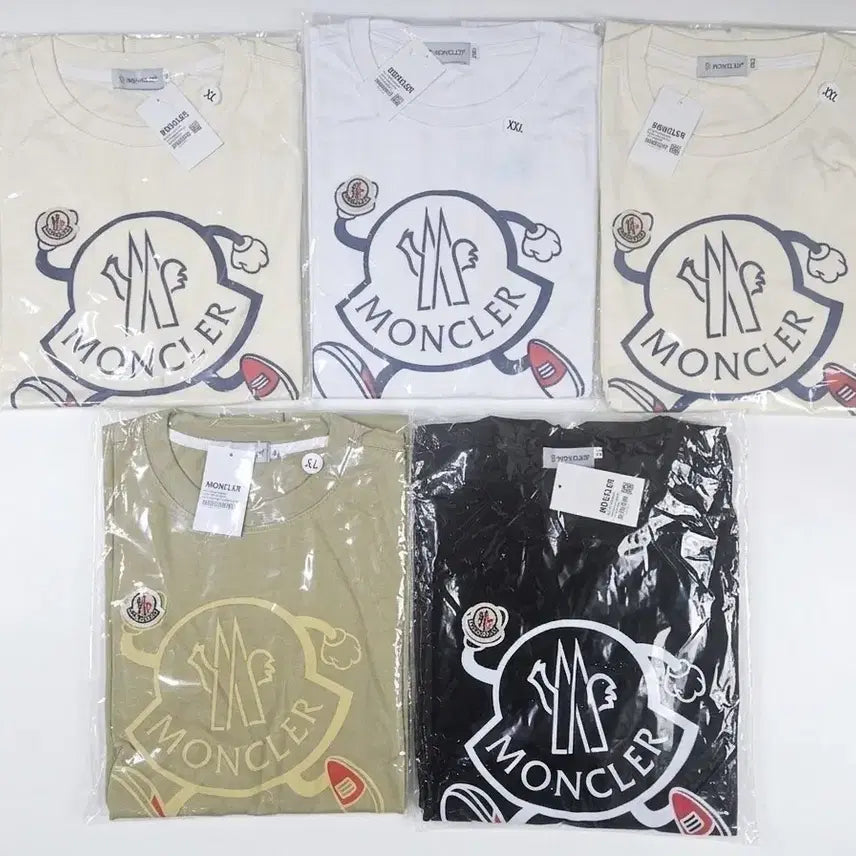 [BUNJANG] Moncler Short Sleeve T-Shirt Cream XXL / 몽클레어 반팔 티셔츠 크림xxl 110