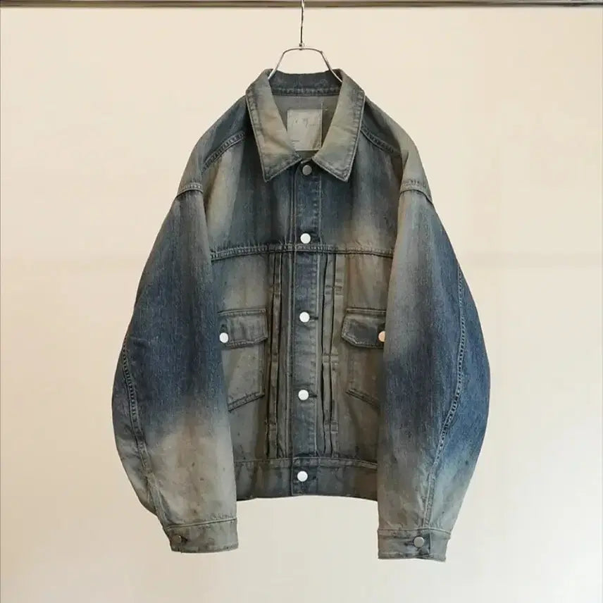 [BUNJANG] Ancellm Aging Denim Jacket Dark Indigo / 안셀름 에이징 데님 자켓 다크 인디고 2사이즈 2세대 트러커 ancellm