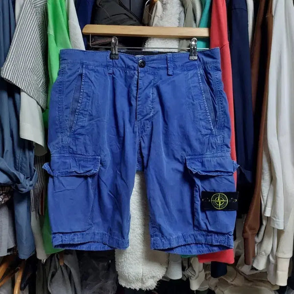 [BUNJANG] Stone Island Cargo Shorts Blue 82 (30") / 스톤아일랜드 카고 반바지 블루 82 w30 백화점판